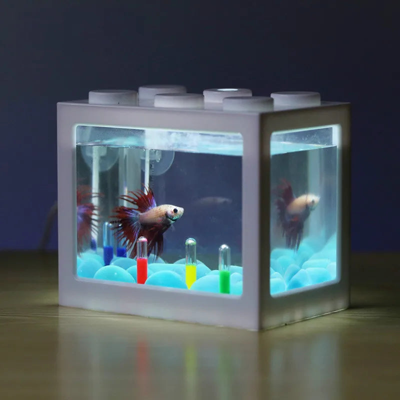 Betta Fish Fighting Cylinder Rumble Fish Cylinder Mini Aquarium Building Block Fish Tank