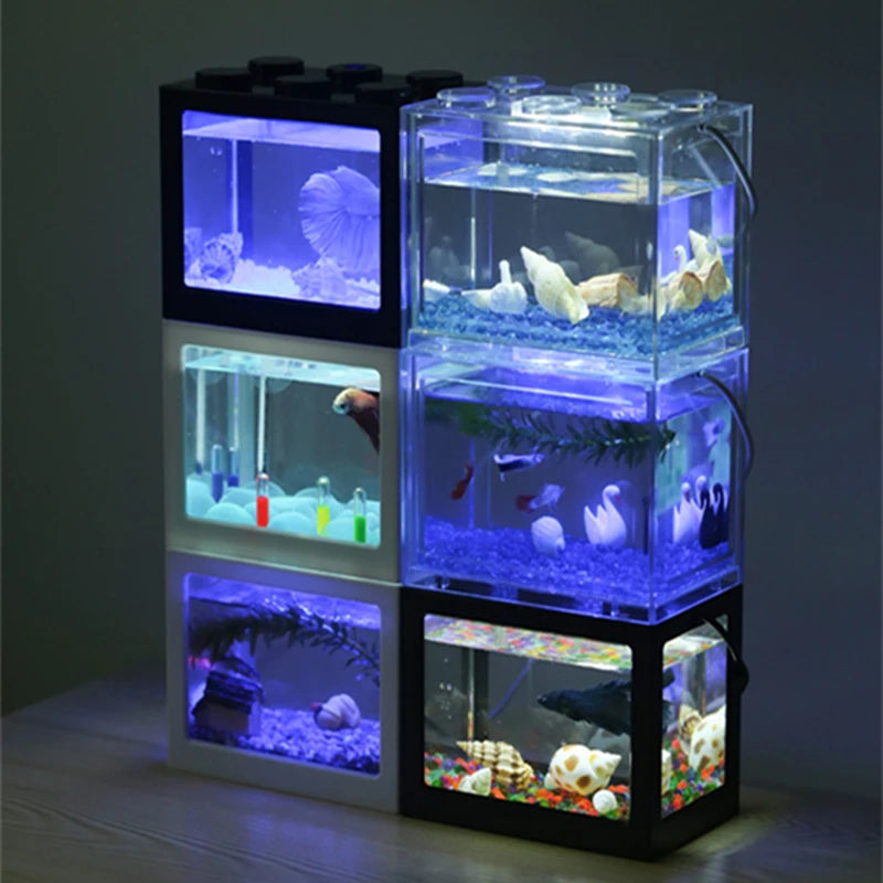 Betta Fish Fighting Cylinder Rumble Fish Cylinder Mini Aquarium Building Block Fish Tank