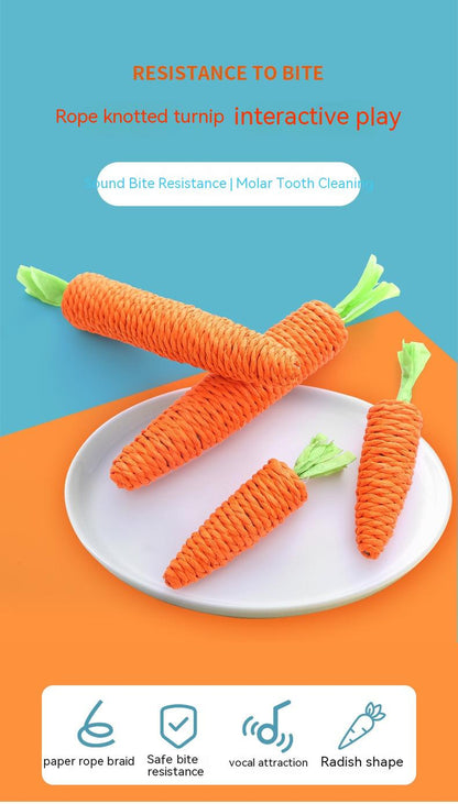 Pet Cat Toy Cute Pet Supplies Paper String Decorations Carrot