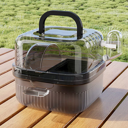 Hamster Outdoor Carrier Cage Portable Hamster Cage with Clear Large Flip Cover for Hamster Bird Carrying Pet Supplies