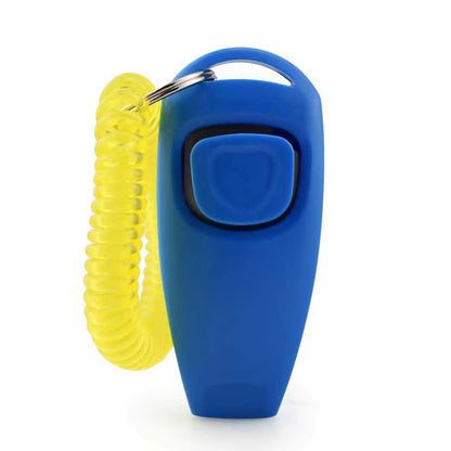 2 in 1 Pet Clicker Dog Training Whistle Answer Card Pet Dog Trainer Assistive Guide with Key Ring Dog Pet Cat Pet Supplies