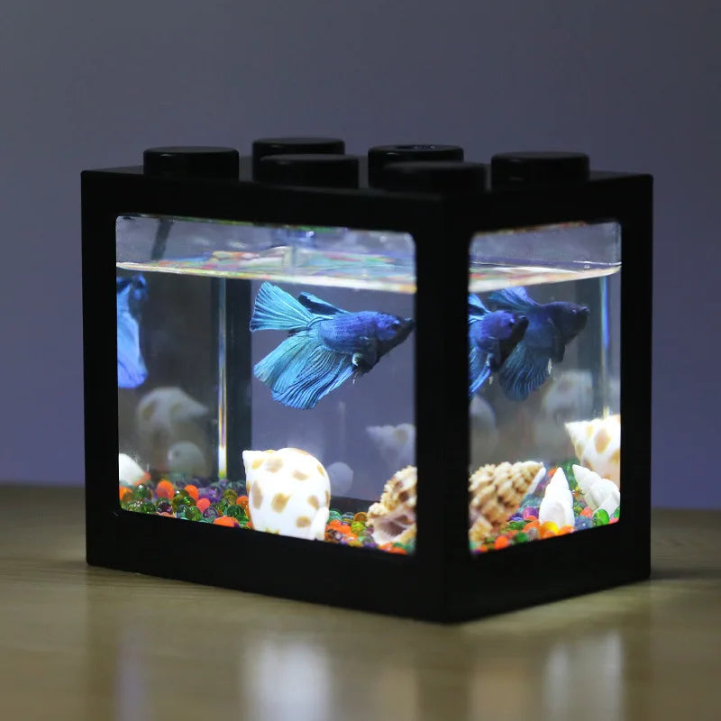 Betta Fish Fighting Cylinder Rumble Fish Cylinder Mini Aquarium Building Block Fish Tank