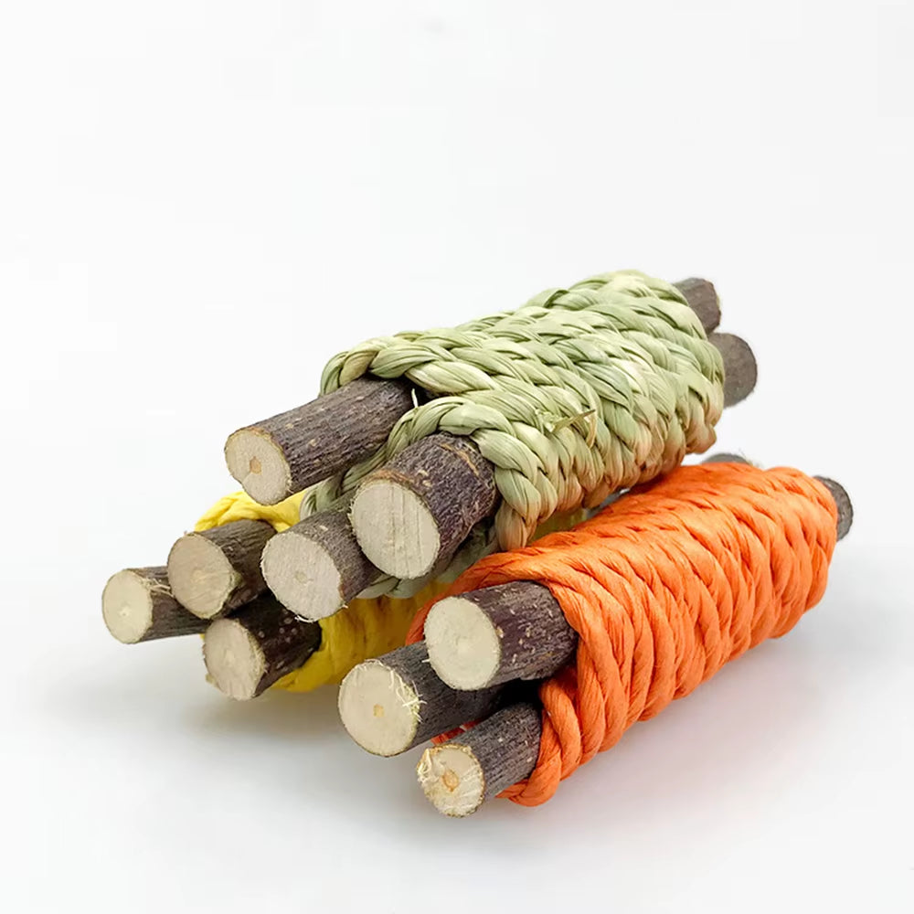 9PCS Small Pet Toy Set, Pet Rabbit, Hamster, Fun Toy, Grinding Supplies Color Random