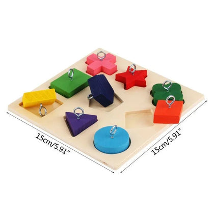 Parrot Educational Toys Parrot Interactive Training Toys Wooden Block Birds Puzzle Toy Bird Supplies